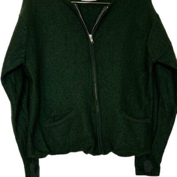 Preswick & Moore 100% Women's Wool Vintage Full Zip Cardigan Sweater Green Small - Picture 1 of 10